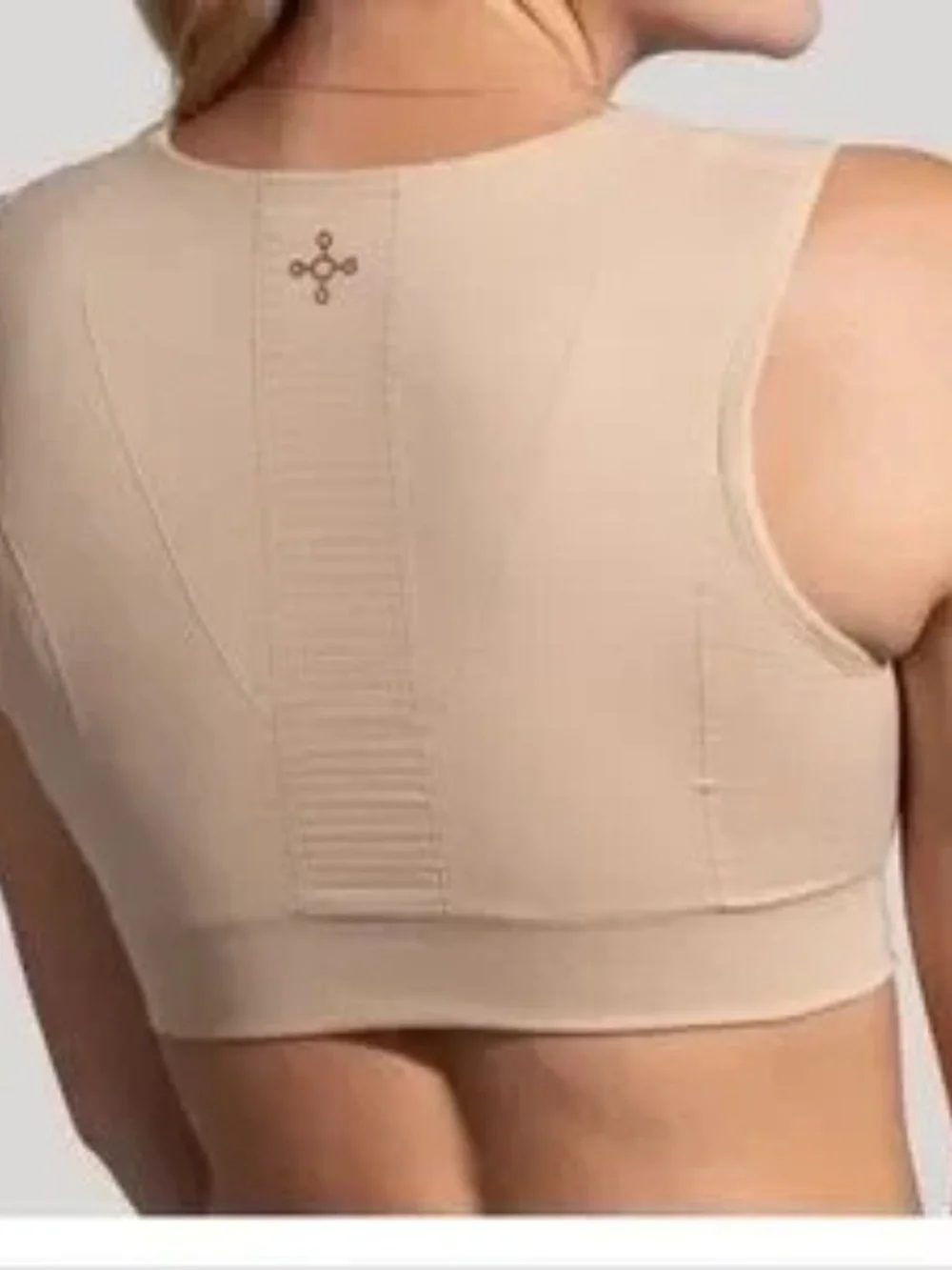 Tommie Copper Back Support Sports Bra Wide Straps Nude Beige Tan 3XL